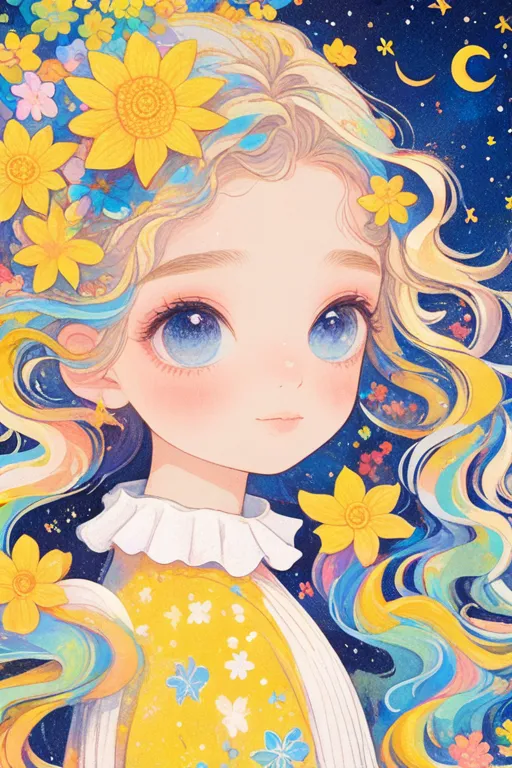 Hand-Drawn,Traditional Painting Media,Girl,LoRA,HunyuanDiT v1.2