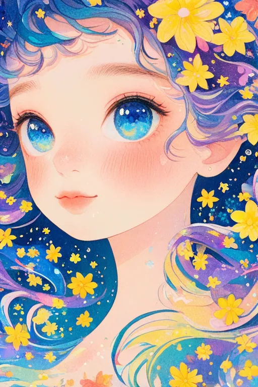 Hand-Drawn,Traditional Painting Media,Girl,LoRA,HunyuanDiT v1.2