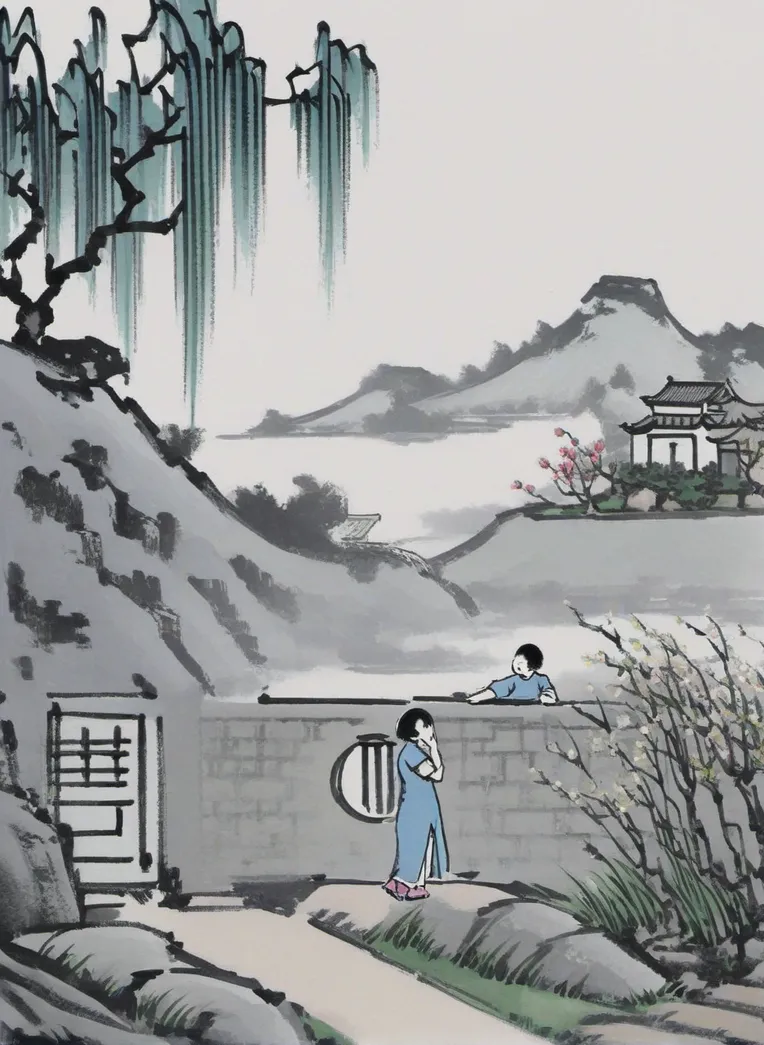 Traditional Painting Media,Style Boost,Landscape,LoRA,SDXL