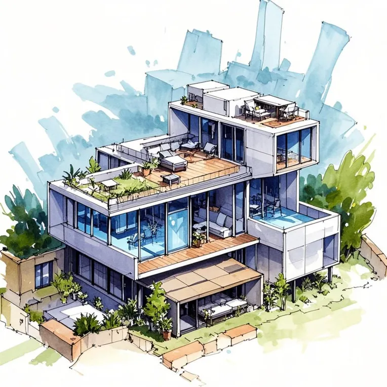 Architectural Design,Building,Style Boost,LoRA,FLUX.1