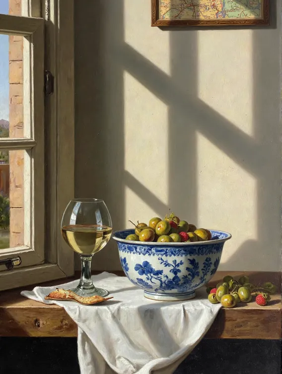 1989年制作 油彩 静物画 静物油画-古典画风-LoRA-JY小恒-LiblibAI