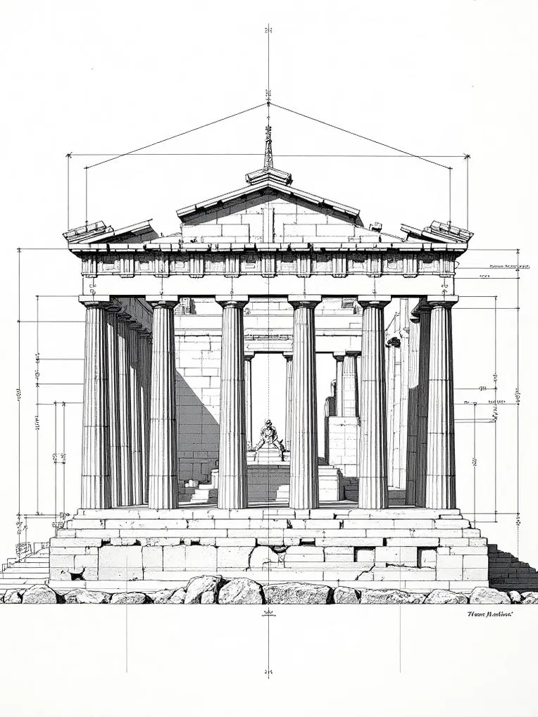 Landmark Architecture | CAD Manuscript Style-LoRA-Miluo-Shakker