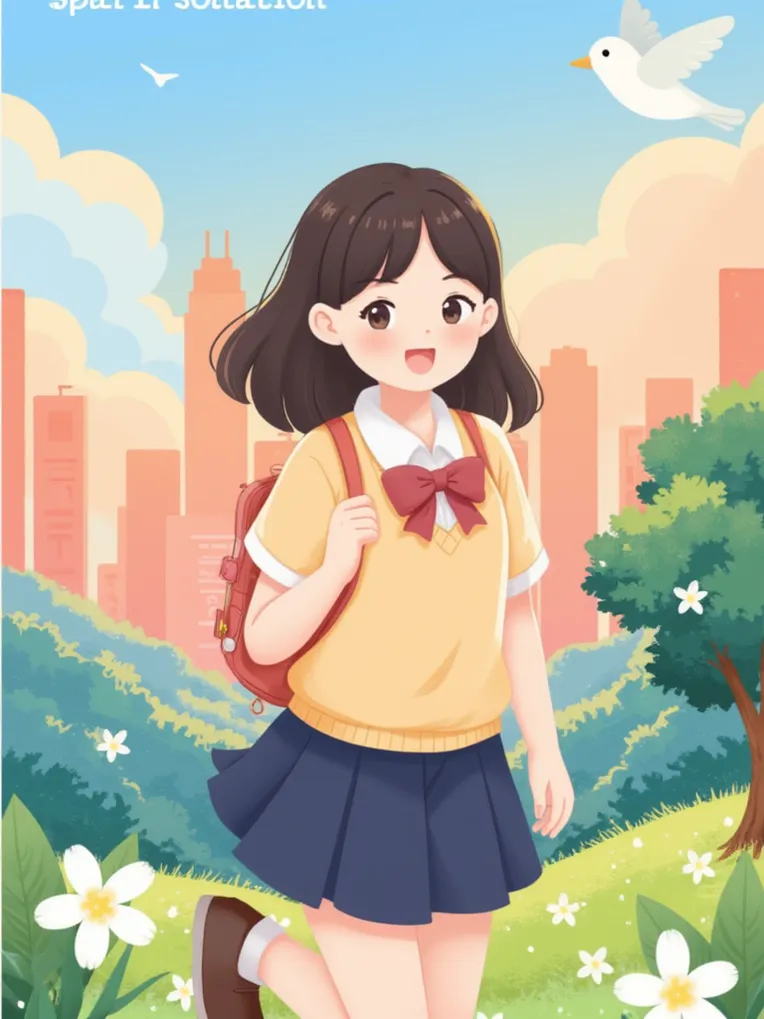 Flat Illustration,Girl,Object Enhance,LoRA,FLUX.1