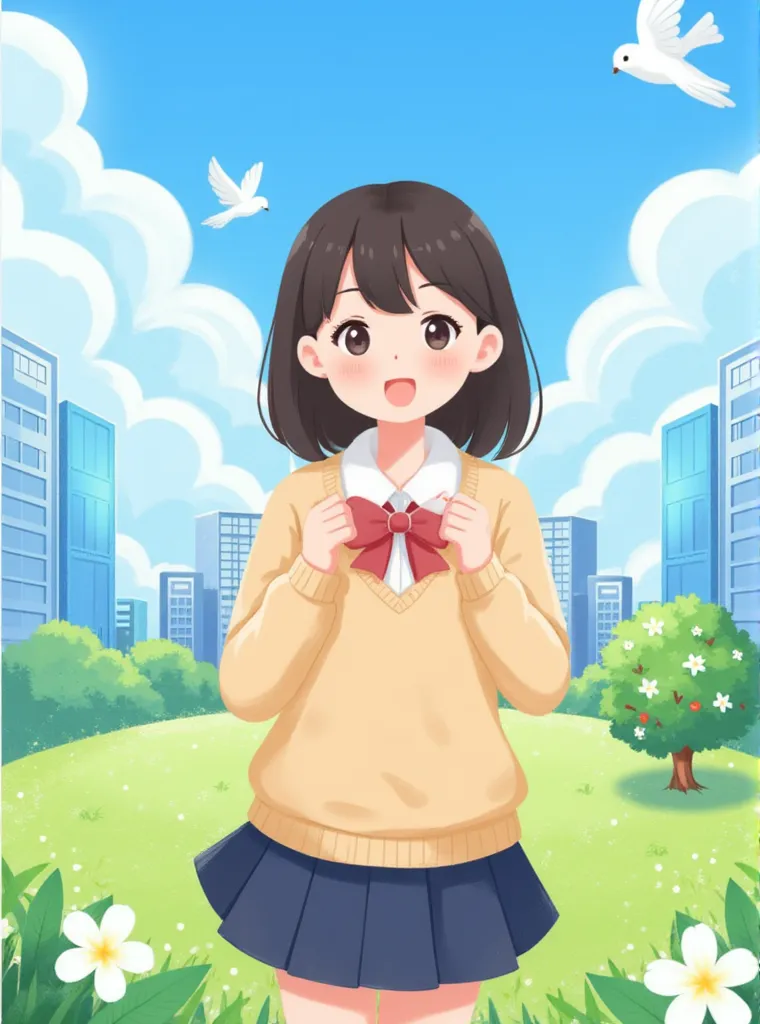 Flat Illustration,Girl,Object Enhance,LoRA,FLUX.1