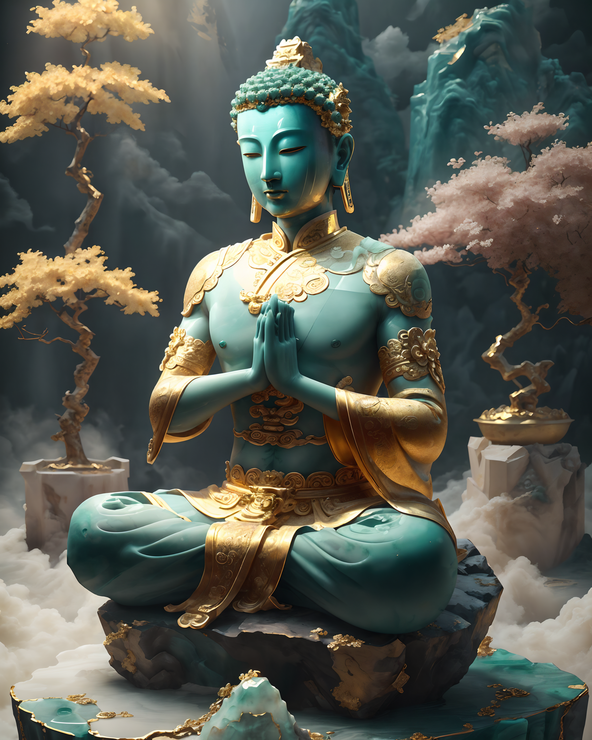 Gold and Jade Carving
