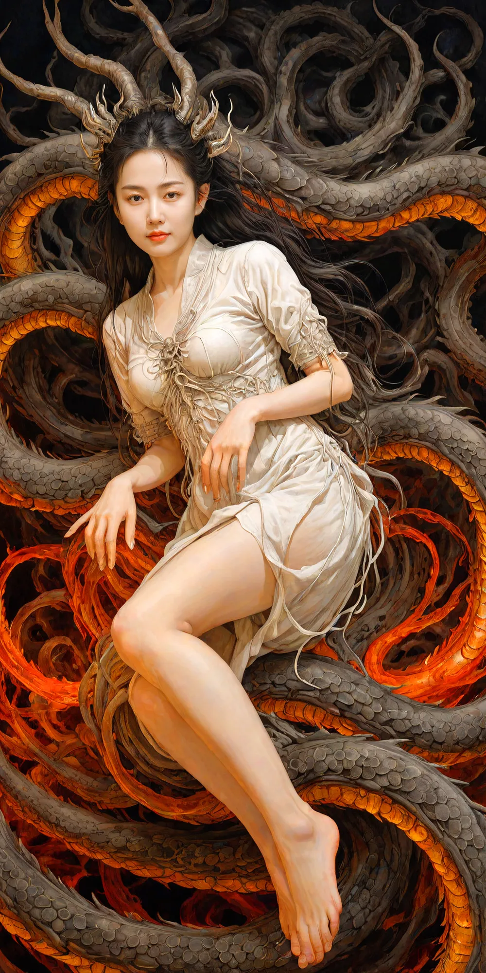 美人画　？ miracle-东方黑神话国风插画多态LORA模型SDXL-LoRA-非人类Metatron