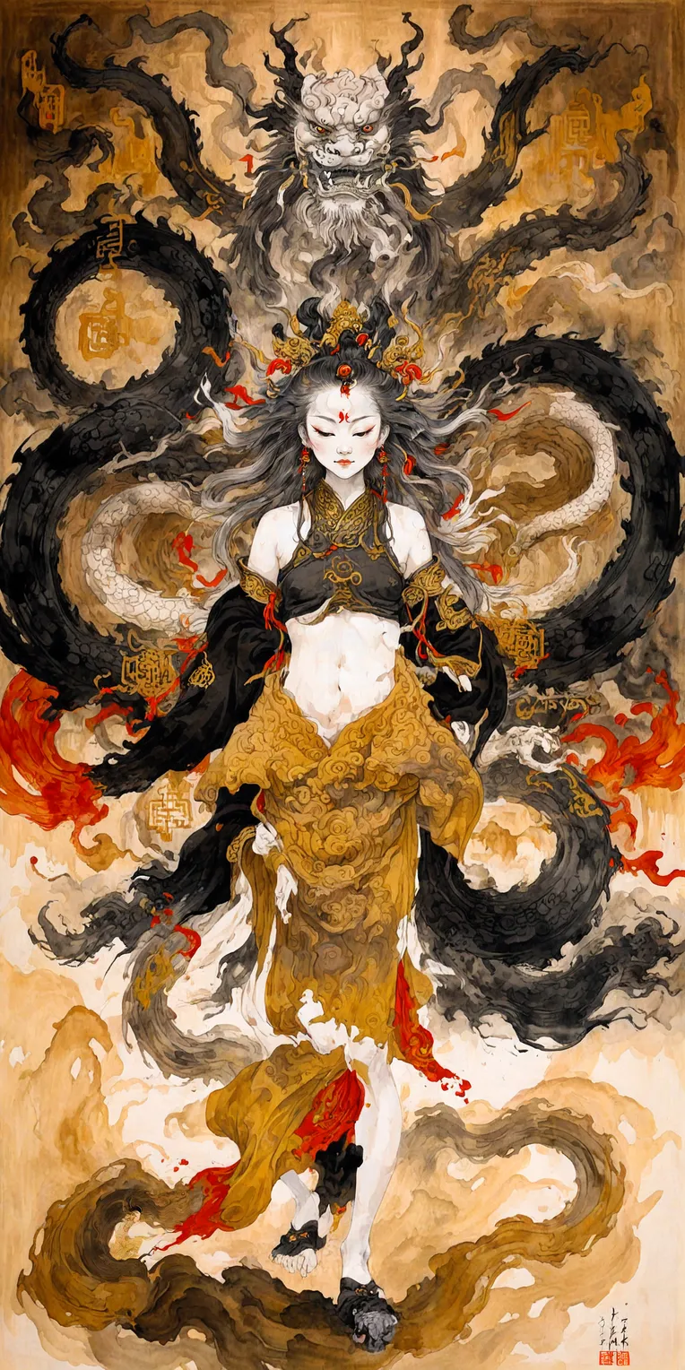 Chinese Style,Traditional Painting Media,Girl,LoRA,SDXL