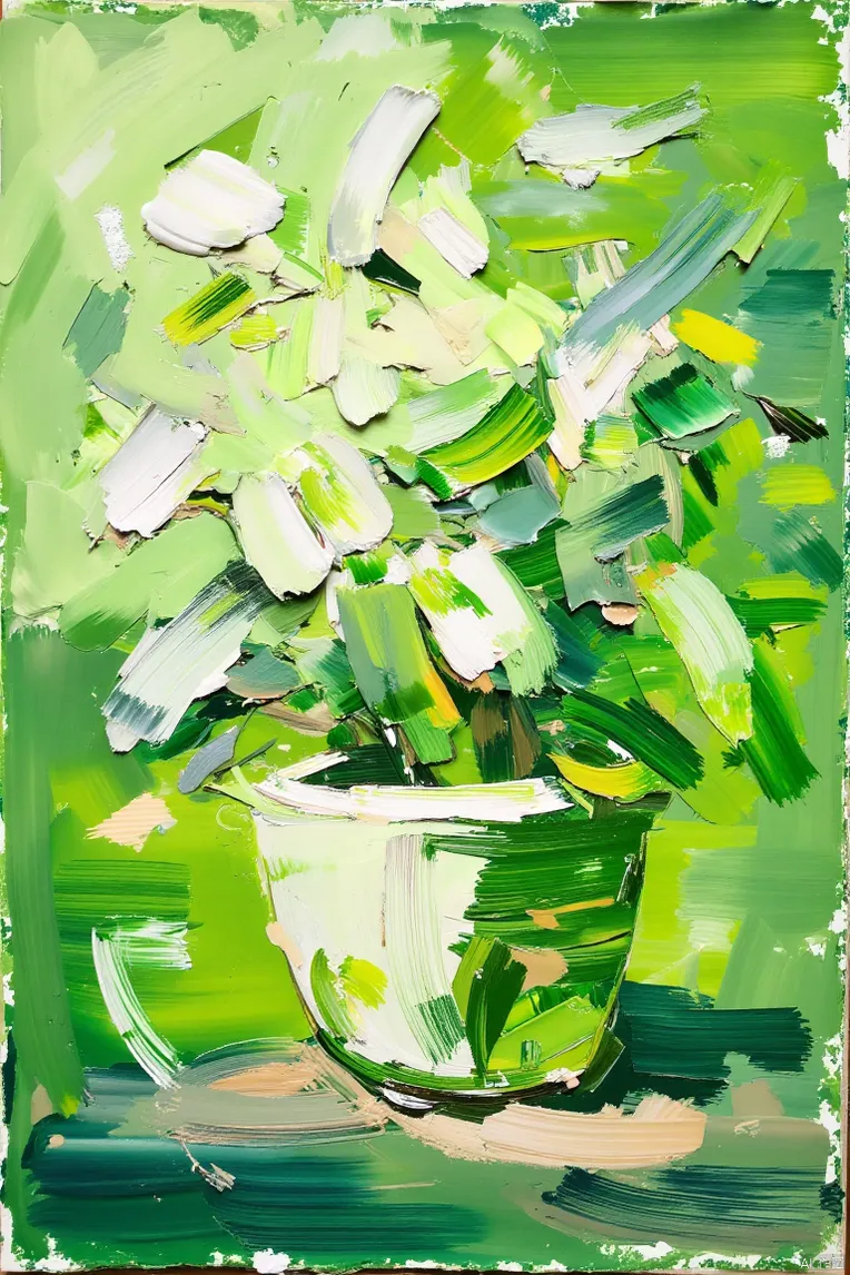 F.1绿色情绪插画_刮刀油画绿色风格艺术感green-LoRA-3813383010-Shakker