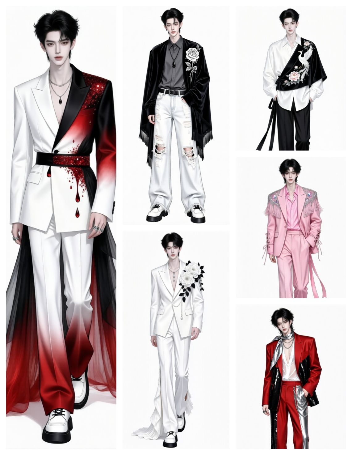Qwen-image-Nanyin Qianqian-Male Fashion Style Illustration Q707