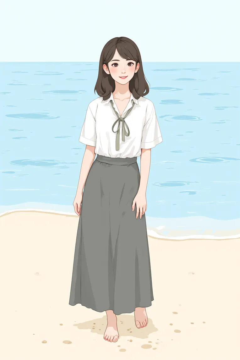 Flat Illustration,Girl,Checkpoint,FLUX.1