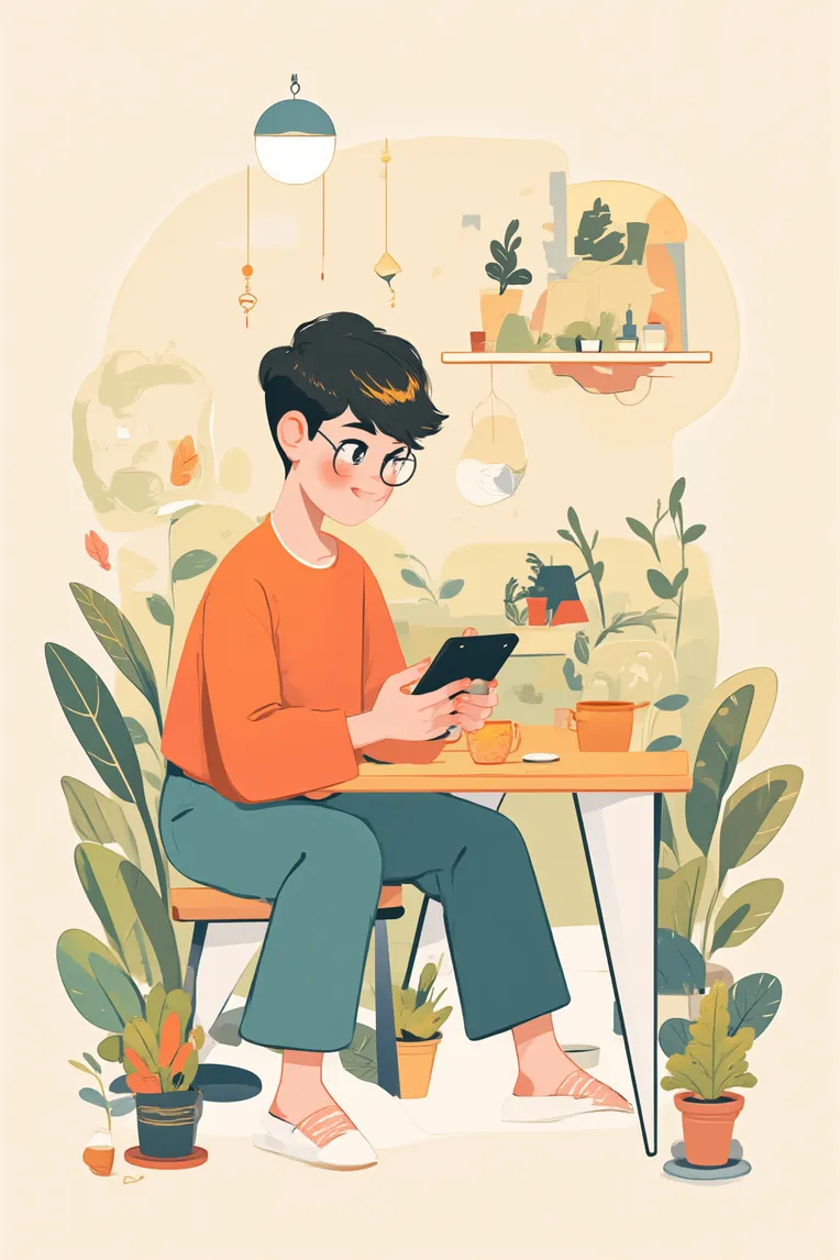 Flat Illustration,Girl,Checkpoint,FLUX.1