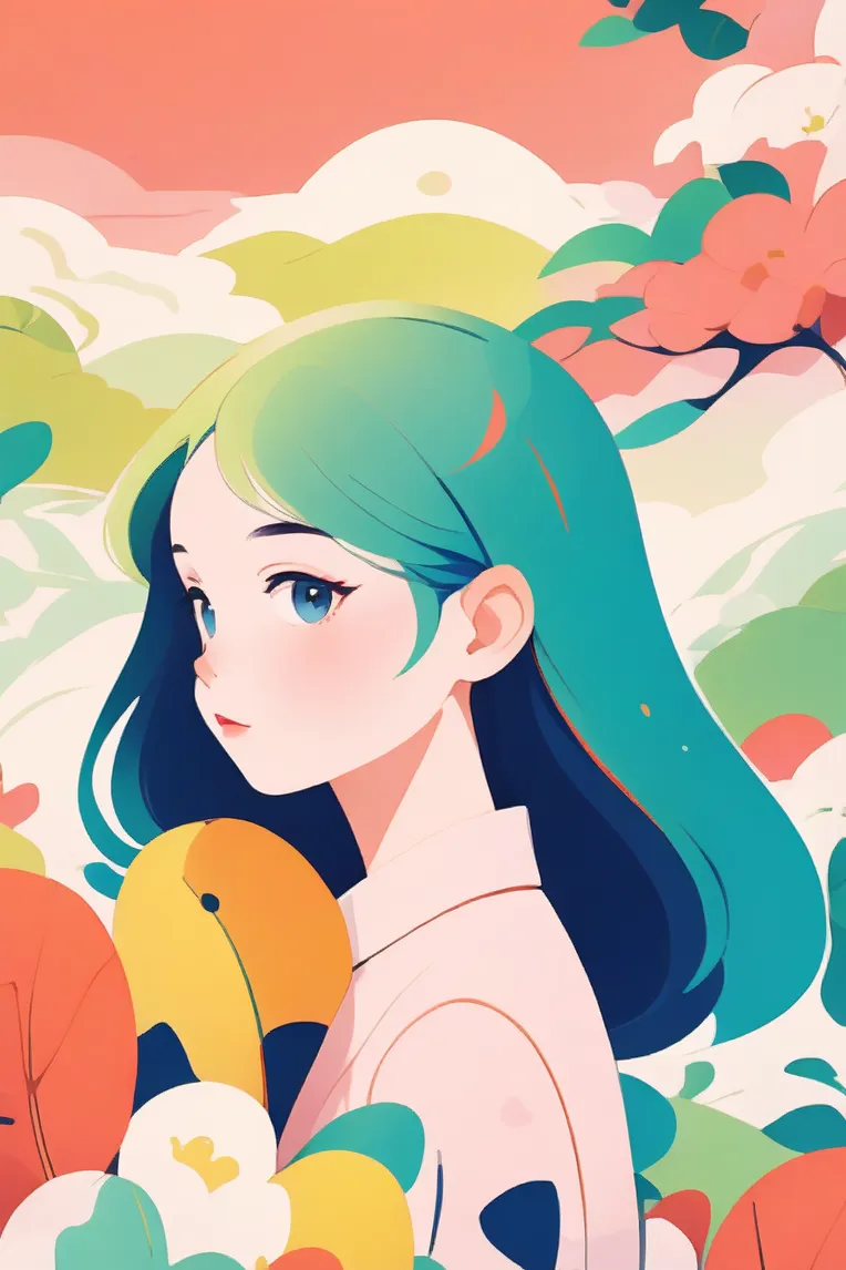 Flat Illustration,Girl,Object Enhance,Checkpoint,SDXL