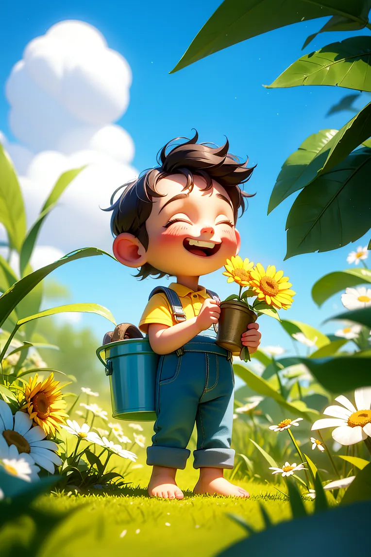 Cartoon style,Digital Painting Media,Boy,Checkpoint,SD 1.5