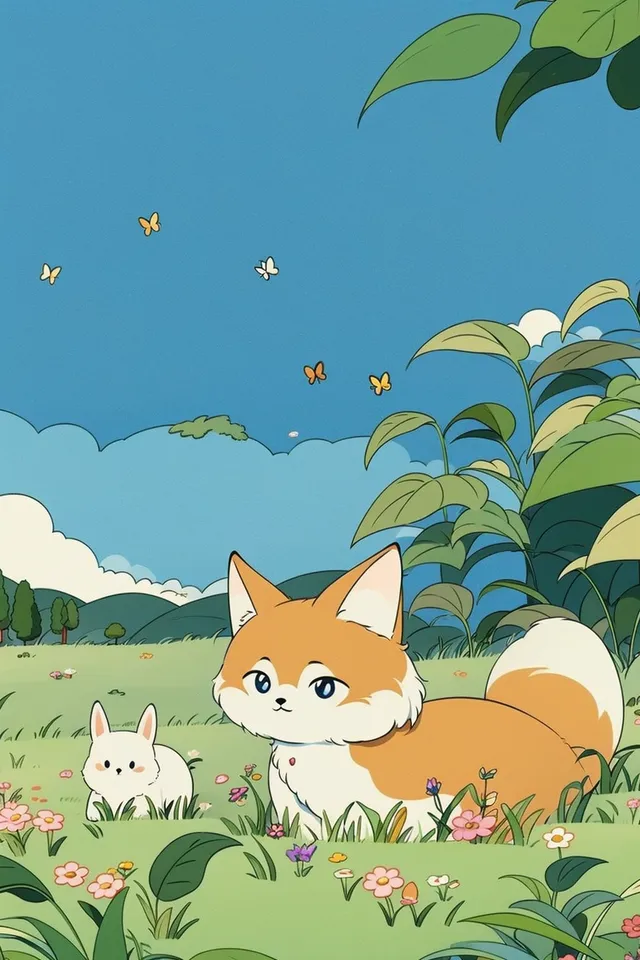 AI image,-Cute illustration with simple and lovely linear style_v1.0