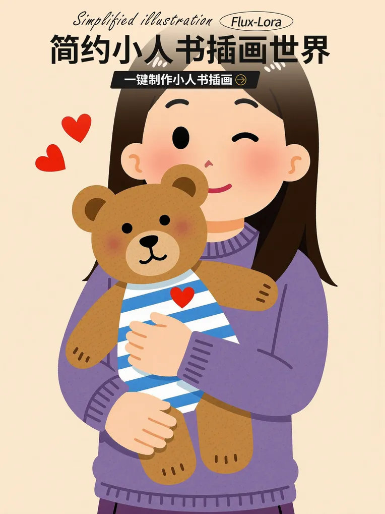 Flat Illustration,Girl,Style Boost,LoRA,FLUX.1