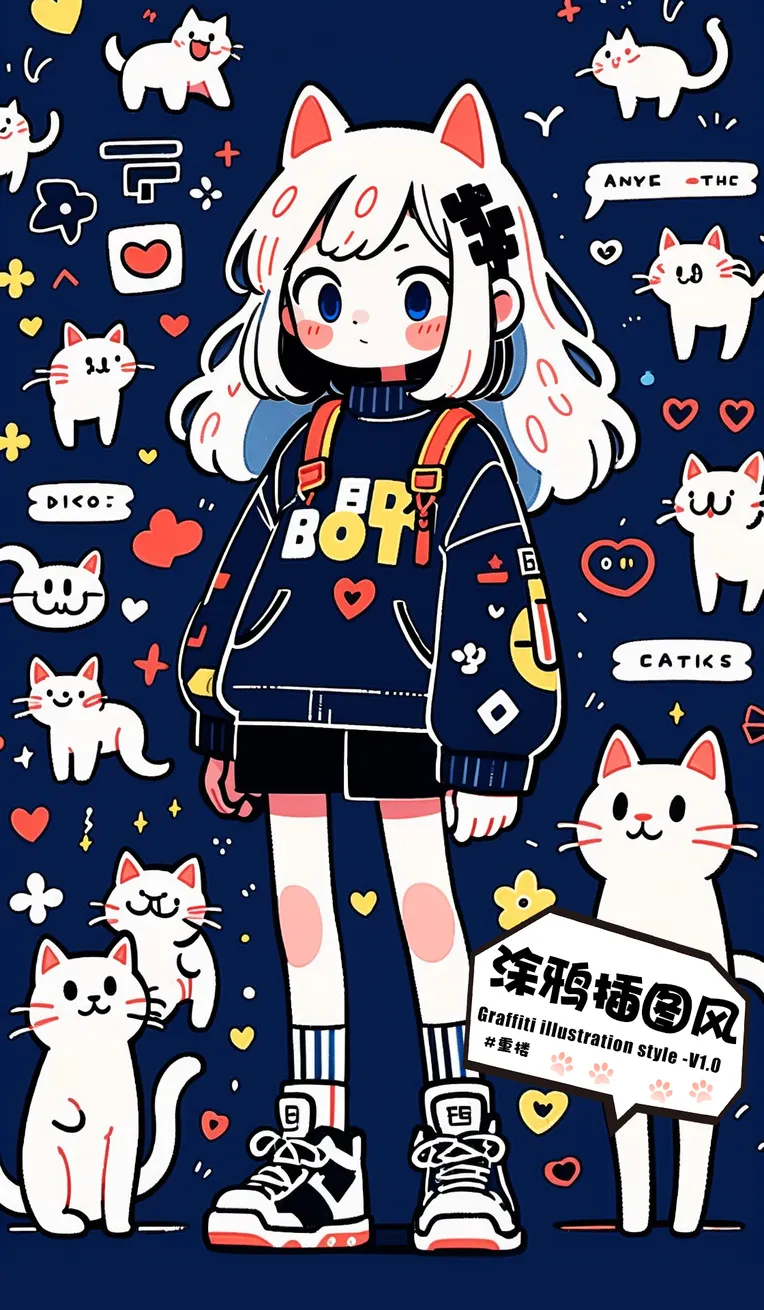 Hand-Drawn,Traditional Painting Media,Girl,LoRA,SD 1.5