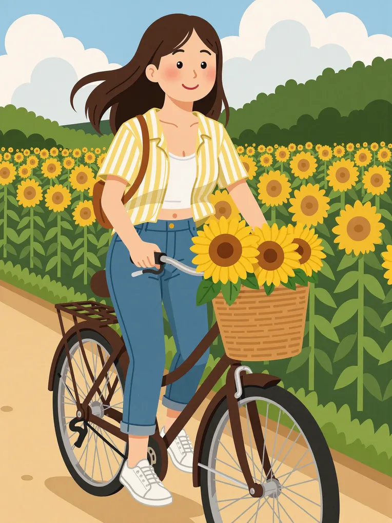 Flat Illustration,Girl,Style Boost,LoRA,FLUX.1