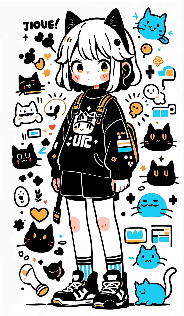 Hand-Drawn,Traditional Painting Media,Girl,LoRA,SD 1.5