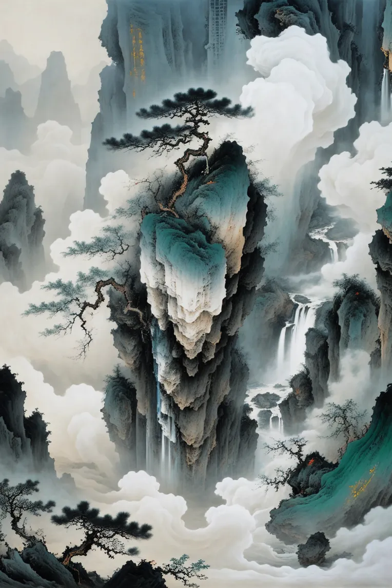 Chinese Style,Traditional Painting Media,Building,LoRA,SD 1.5