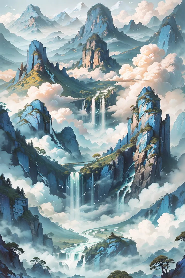 Chinese Style,Traditional Painting Media,Building,LoRA,SD 1.5