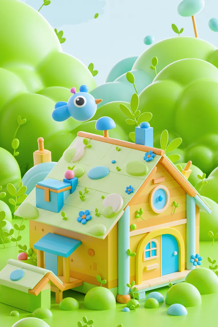 Cartoon style,Mockups,Building,LoRA,FLUX.1