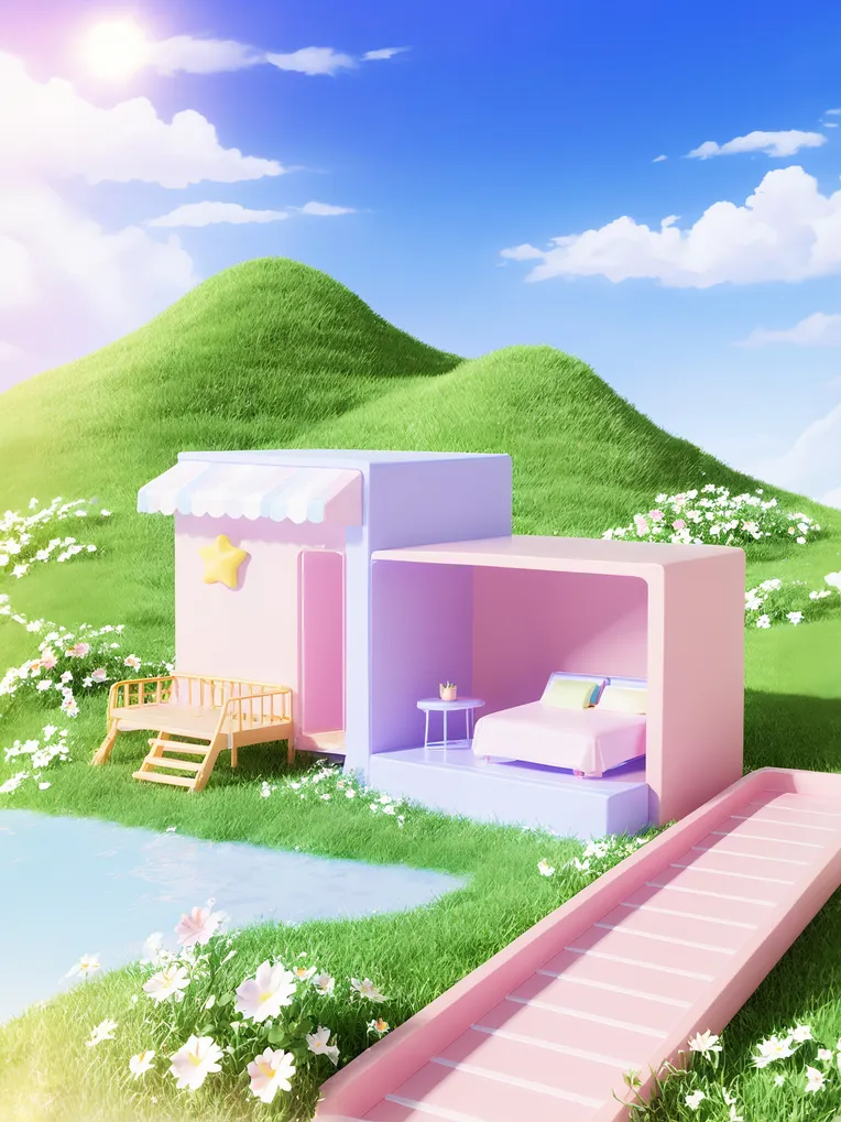 Cartoon style,Mockups,Building,LoRA,SDXL