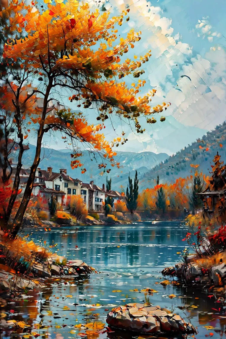 Traditional Painting Media,Style Boost,Landscape,LoRA,SD 1.5