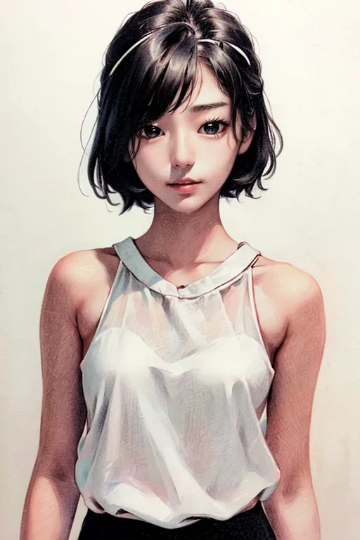 Hand-Drawn,Traditional Painting Media,Girl,LoRA,SD 1.5