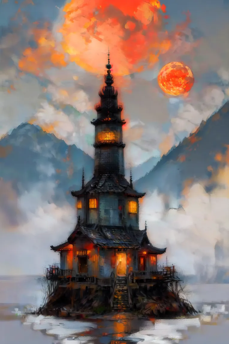 Traditional Painting Media,Style Boost,Landscape,LoRA,SD 1.5