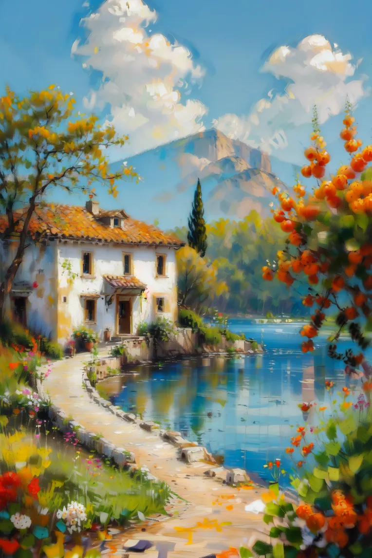 Traditional Painting Media,Style Boost,Landscape,LoRA,SD 1.5