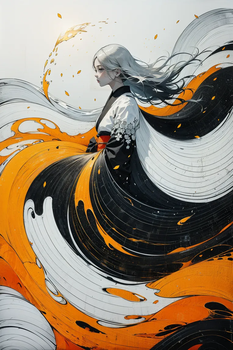 Hand-Drawn,Traditional Painting Media,Girl,LoRA,SD 1.5