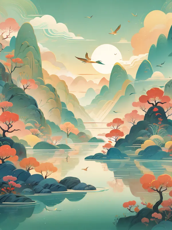 Flat,Chinese Style,Flat Illustration,LoRA,SD 1.5