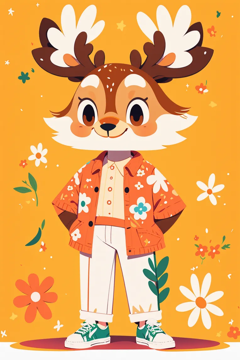 Flat,Flat Illustration,Girl,LoRA,SD 1.5