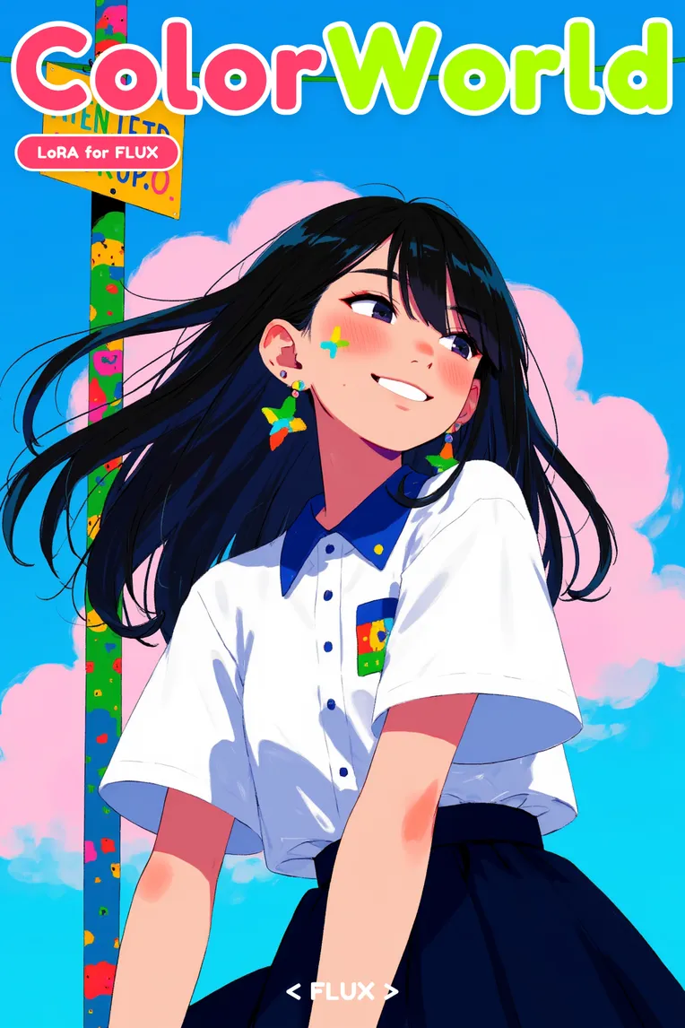 Flat Illustration,Girl,Style Boost,LoRA,FLUX.1