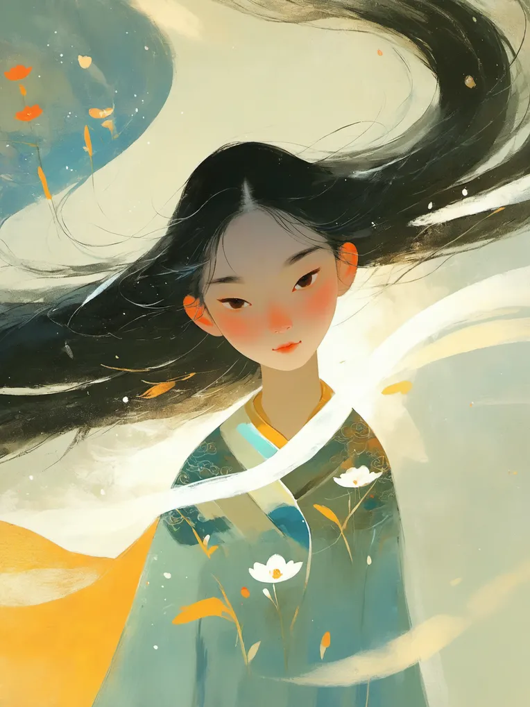 Chinese Style,Traditional Painting Media,Girl,LoRA,SDXL