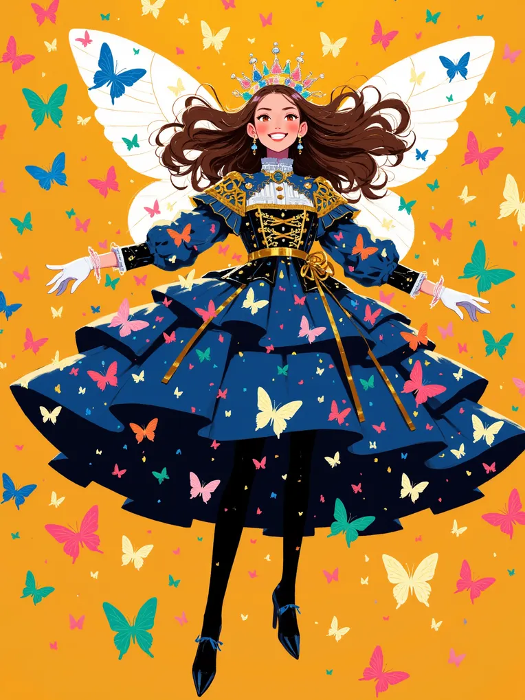 Flat Illustration,Girl,Style Boost,LoRA,FLUX.1