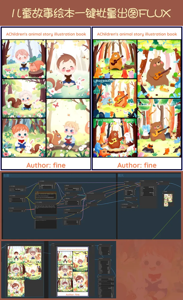 Kids' Illustration,Girl,Style Boost,Workflow,FLUX.1