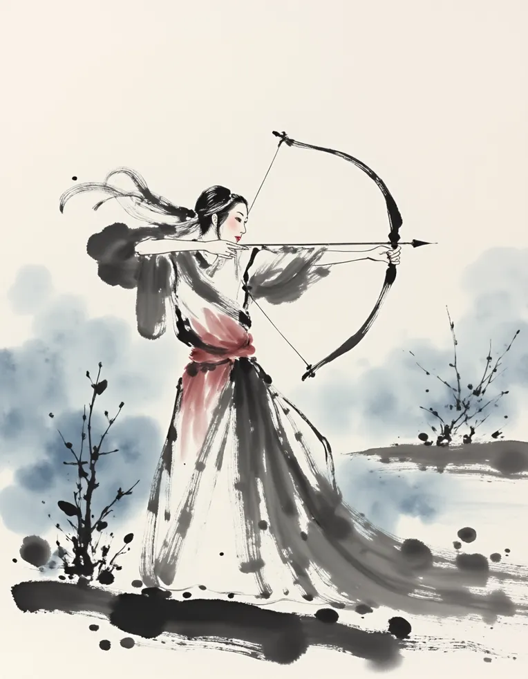 Chinese Style,Traditional Painting Media,Girl,LoRA,FLUX.1