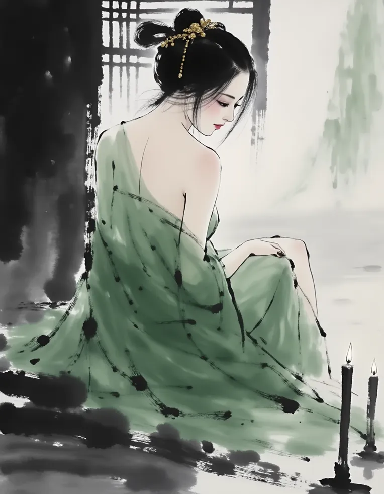 Chinese Style,Traditional Painting Media,Girl,LoRA,FLUX.1