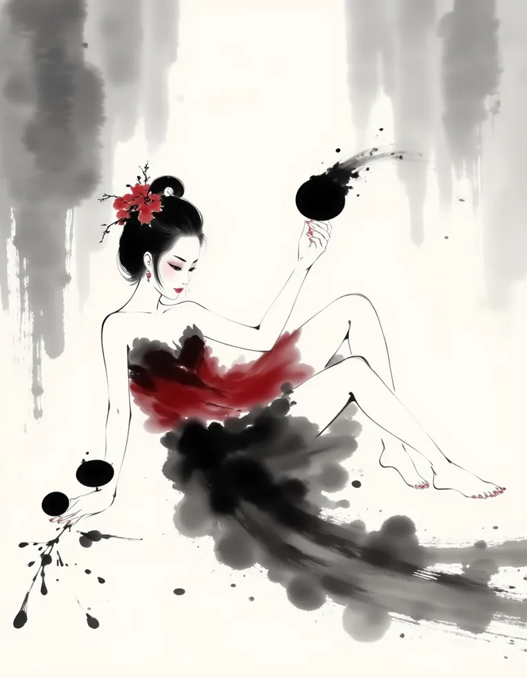 Chinese Style,Traditional Painting Media,Girl,LoRA,FLUX.1