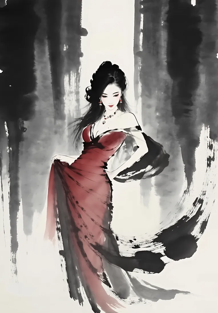 Chinese Style,Traditional Painting Media,Girl,LoRA,FLUX.1