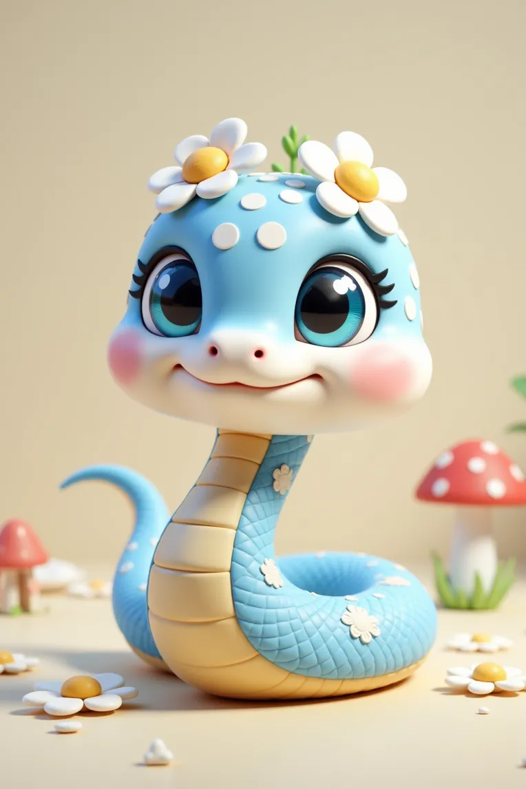 Chinese Zodiac Cute Pet Snake Bao - Chibi 3D Figurine - Chinese Style ...