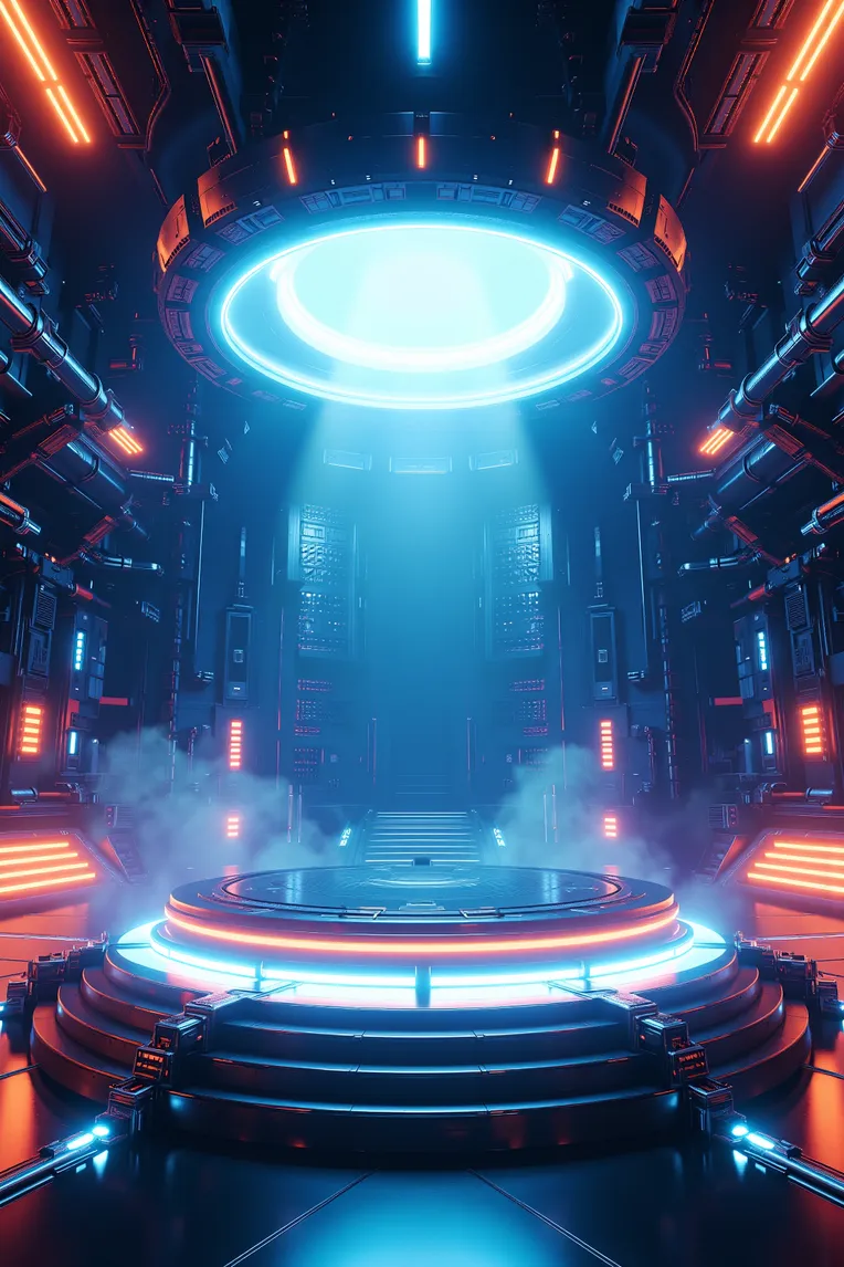 E-commerce science fiction scene stage background_舞台背景-LoRA-One_Thought ...