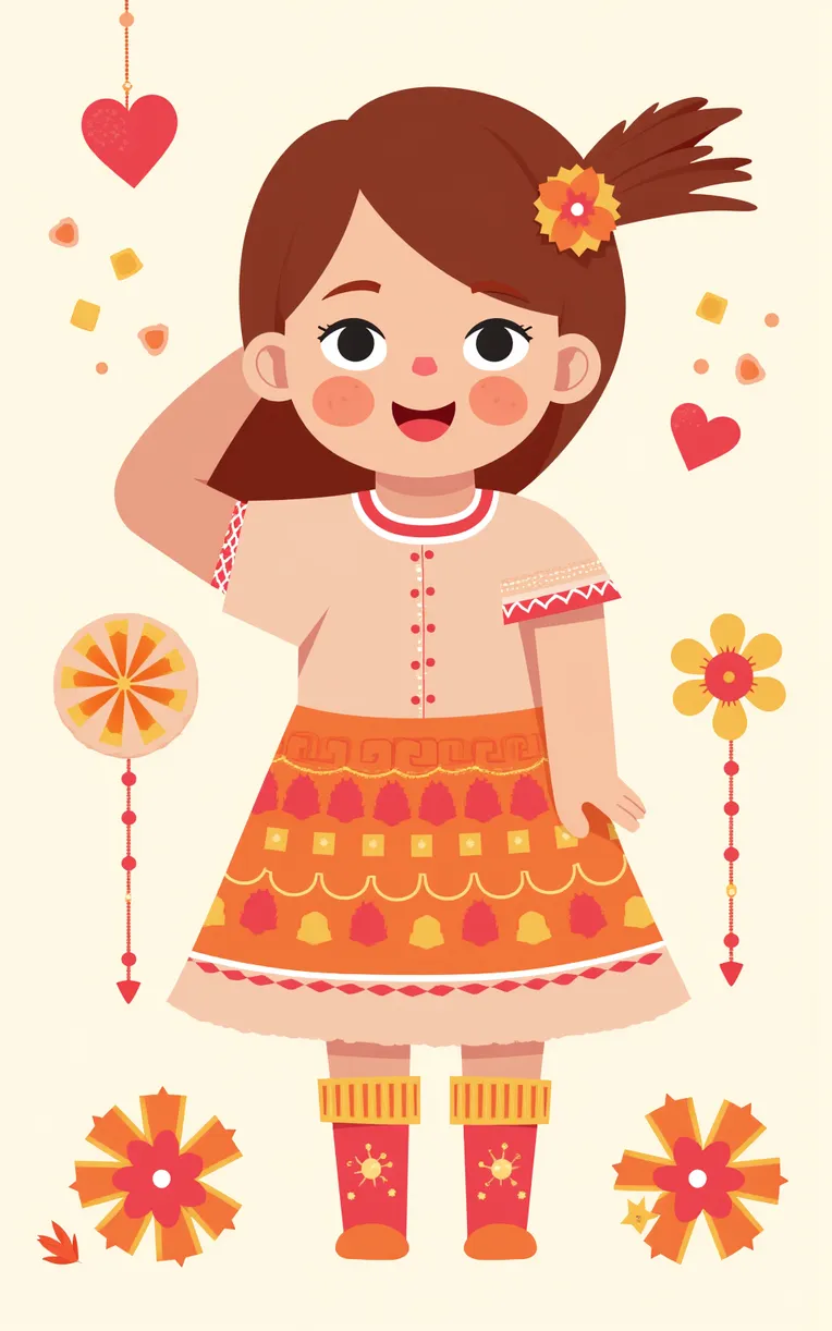 Flat Illustration,Girl,Style Boost,LoRA,FLUX.1