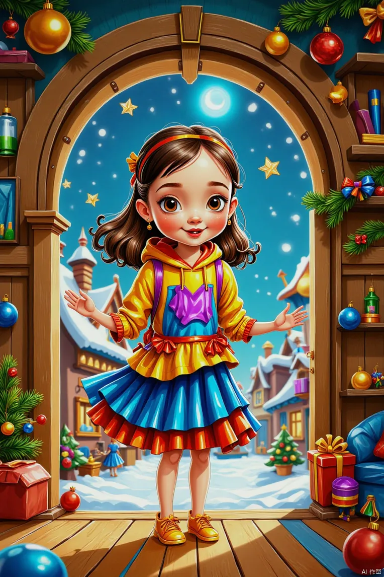 Cartoon style,Girl,Object Enhance,LoRA,FLUX.1