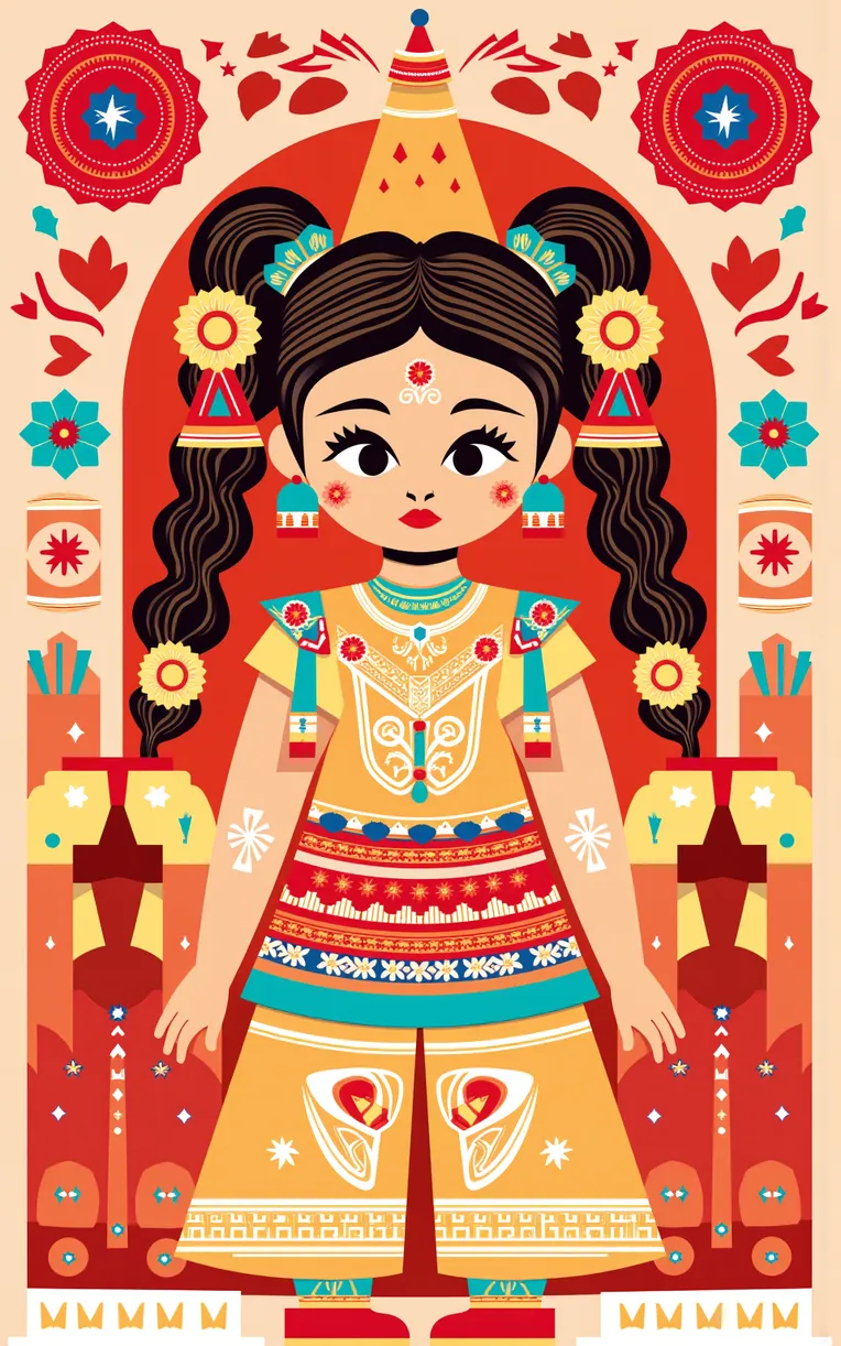 Flat Illustration,Girl,Style Boost,LoRA,FLUX.1