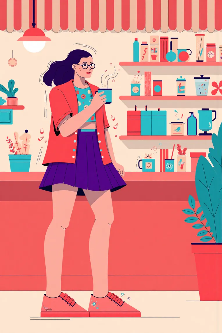 Flat Illustration,Girl,Style Boost,LoRA,FLUX.1