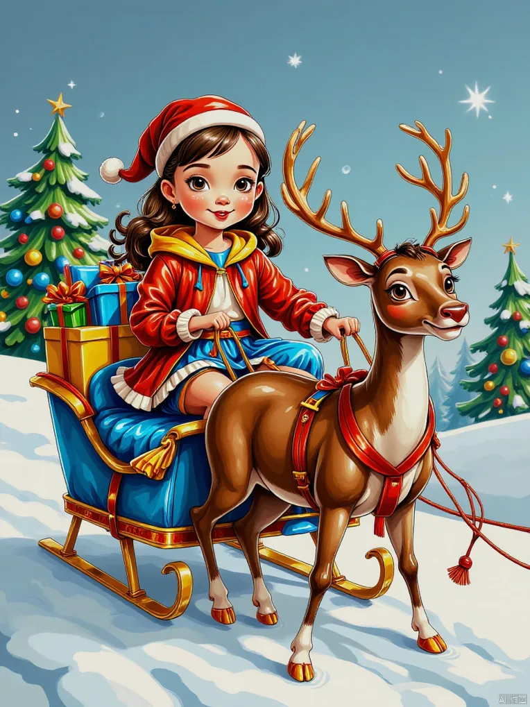 Cartoon style,Girl,Object Enhance,LoRA,FLUX.1