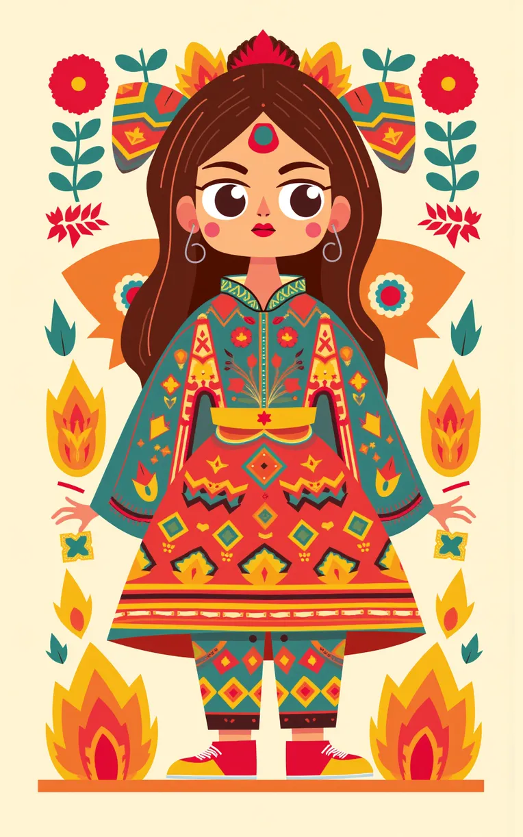 Flat Illustration,Girl,Style Boost,LoRA,FLUX.1