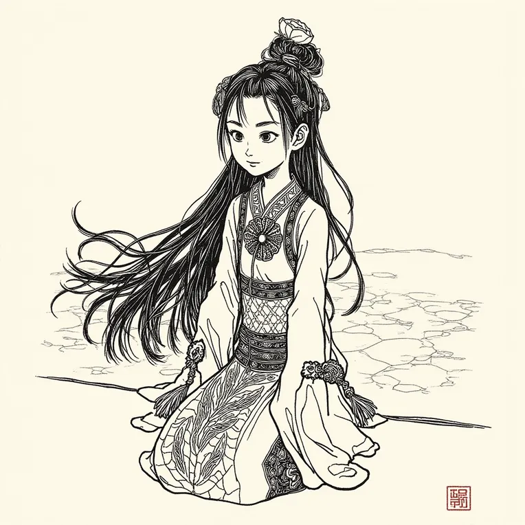 Traditional Painting Media,Girl,Style Boost,LoRA,FLUX.1